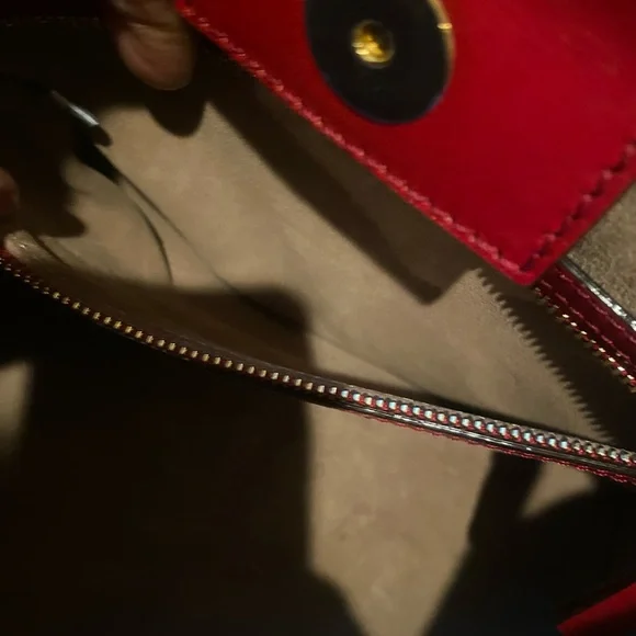 EUC Jimmy Choo Womens Red Leather Madeline Shoulder Bag Purse - Picture 7 of 7